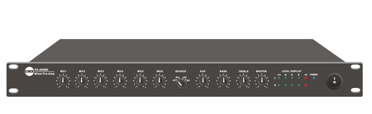11 Channel Stereo Mixer & Pre-Amplifier PA-200MX